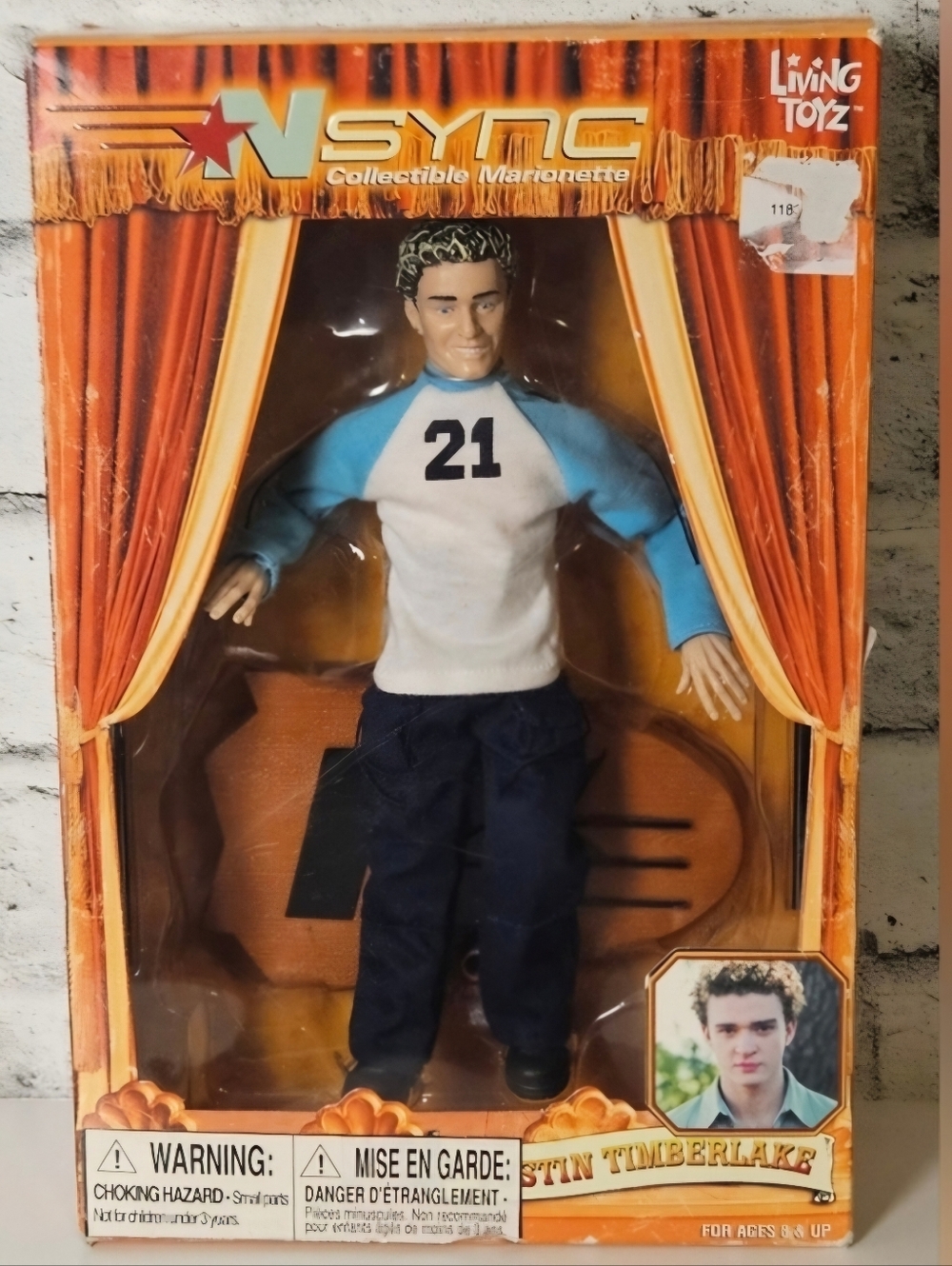 NSYNC Justin Timberlake Marionette Doll 2000 Living Toyz NIB